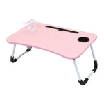 Klappbarer Rosafarbener Laptoptisch mit USB-Anschlüssen für Bett und Couch, FO070055 (DE)