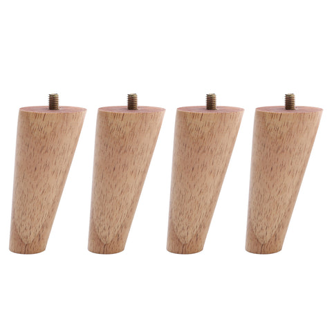 4-teiliges Set 10cm hohe Schräge Möbelbeine aus Holz in Natur, FA250010 (DE)