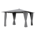 Solar LED Metal Patio Gazebo with Curtains, LG1601