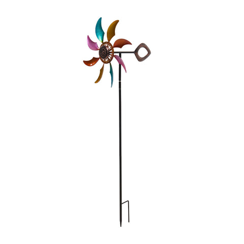 Outdoor Metal Wind Spinner Windmill Weathervane for Yard Garden Patio Decoration, GD200013