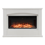 34inch Electric Fireplace with White Wooden Mantel, PM0907PM1618 (Ver. 2)