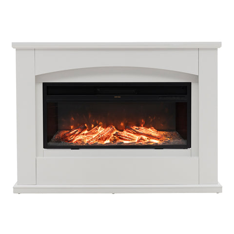 34inch Electric Fireplace with White Wooden Mantel, PM0907PM1618