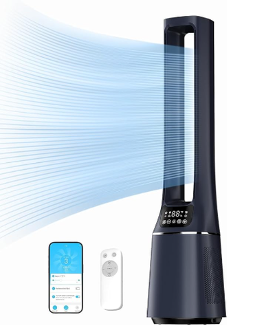 Midea 2-in-1 Bladeless Tower Fan with HEPA Filter For Air Purify, AJ0776