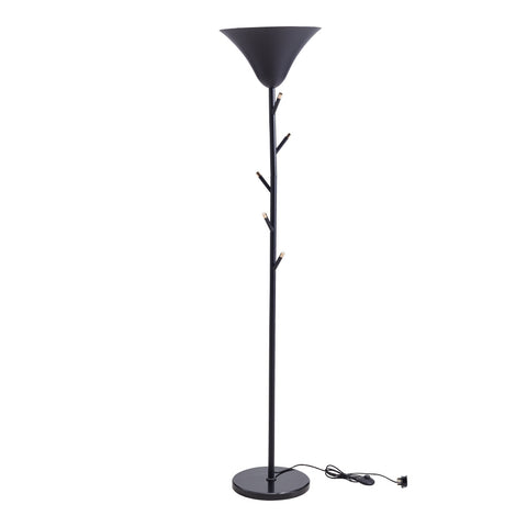 Modern Black E14 1-Light Floor Lamp with Coat Rack, FI1135(Ver.2)
