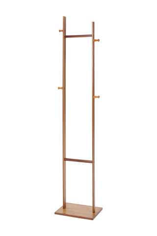 Wooden Slim Clothing Rack with Hooks, HO0008