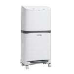Mülleimer 48L mit Pedal und Rollen Weiß 36/20/79 cm [MÜLLEIMER Weiß 48L Pedal & Rollen], HH320017(DE)