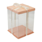 Clear Plastic Cake Gift Box with Ribbon, SC1500