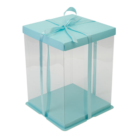 Clear Plastic Cake Gift Box with Ribbon, SC1505