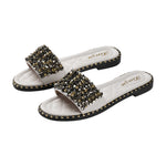 Anti-Slip Slide Sandals with Rhinestone-Embellished Foot Straps, CS300030
