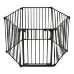 Livingandhome Foldable 6 Panel Metal Pet Playpen, FI0756
