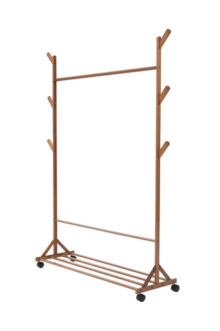 Bamboo Garment Hat Rack with Wheels, HO0002