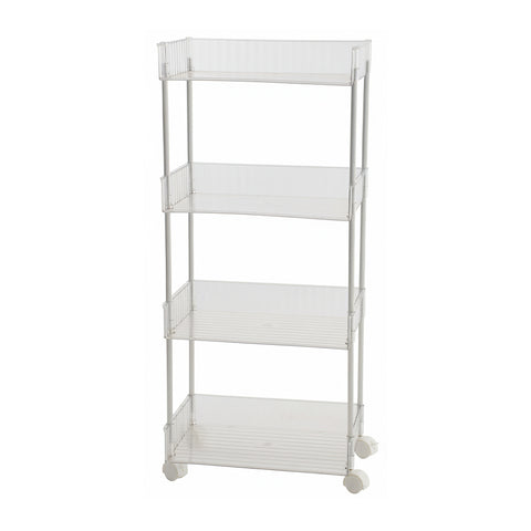 4-Tier Transparent Rolling Storage Cart, HM070232