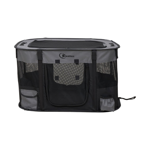 Portable Grey Pet Playpen, PK080076