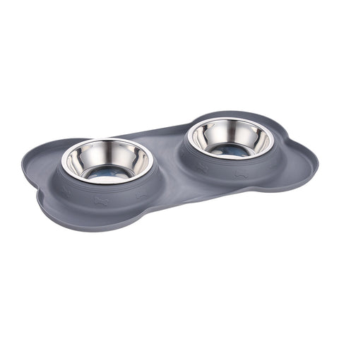 Double-bowl Pet Feeder with Non-slip Silicone Base, PF390012 (Ver.2)