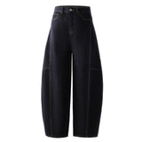 Stylish Wide-Leg Curved Knife Jeans with Pockets, CC061917