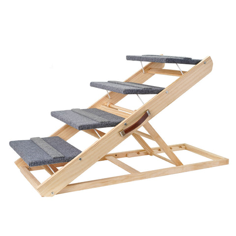 Livingandhome 4-Step Foldable Wooden Pet Stair, WM0248