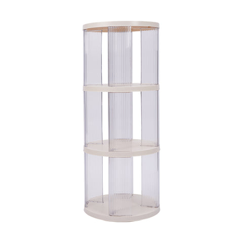 3-Tier Plastic Round Rotating Bookshelf, FL070014