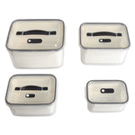 Set of 4 Refrigerator Organiser Transparent Food Storage Containers, WM0978 (Ver.2)
