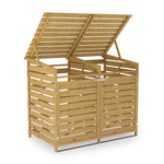 Outdoor Spruce Wood Garbage Can Garden Storage Shed, AI0982
