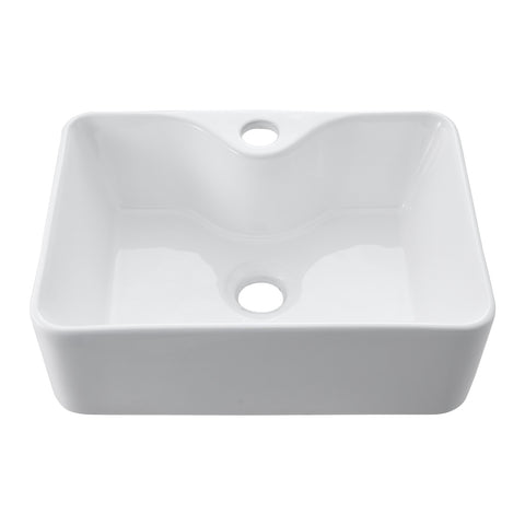 Rectangular Ceramic Countertop Basin with Central Drain Set, JL0028
