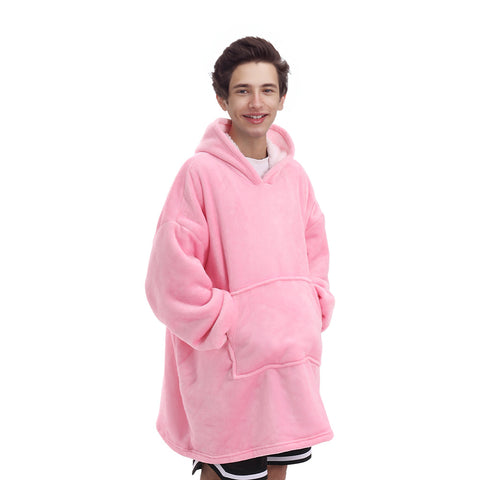 Sheonly Sherpa Flannel Oversized Hoodie Blanket, SW0835