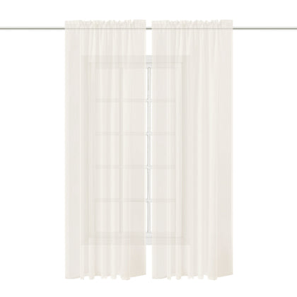 Solid Colour Sheer Polyester Curtains Pair, LY0213 (Ver.2)