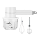 3-Speed 20W Electric Hand Mixer Set with 250ml Mini Chopper, WM0380