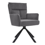 Livingandhome Modern Upholstered Swivel Armchair with Black Legs, XY0656