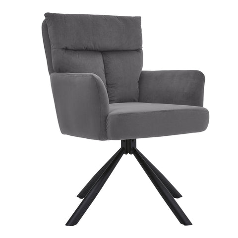 Livingandhome Modern Upholstered Swivel Armchair with Black Legs, XY0656