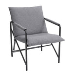 Livingandhome Modern Minimalist Linen Armchair with Metal Frame, XY0325