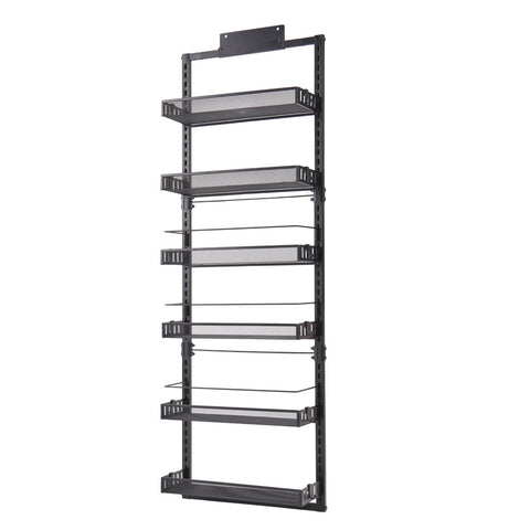 Livingandhome Black Steel Over-the-Door Kitchen Pantry Organizer, WM0562