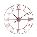 Livingandhome Antique Rose Gold Wall Clock with Roman Numerals, SW0039