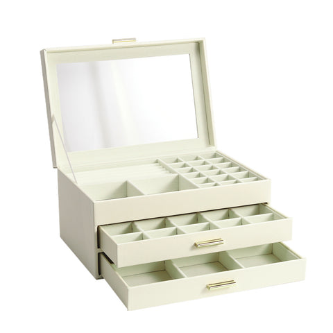 Sheonly PU Leather 3-Tier Jewellery Box Organizer with Drawers, SW0714