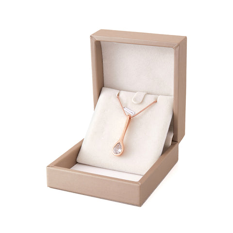 Rose Gold Teardrop Necklace, CA290068 (Ver.2)