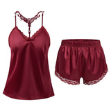 2-Piece Satin Cami Pyjama Set with Lace Trim, CC061740 (Ver.2)