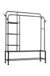 Double-Rod Clothes Rack with Shelves and Wheels, LY0083