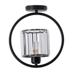 Semi Flush Mount Ceiling Light with Crystal Shade, LI210055