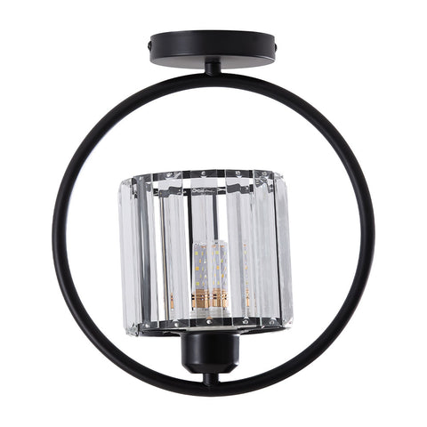 Semi Flush Mount Ceiling Light with Crystal Shade, LI210055