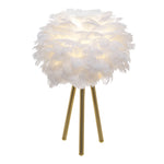 Livingandhome LED Feather Table Lamp with Gold Tripod Legs, SC1885