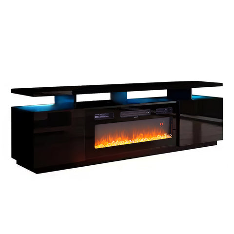Recessed Electric Fireplace TV Stand with Remote Control, PM1671PM1672