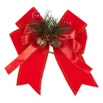 Premium 6-Pack Christmas Bows Adorned with Pine Cones and Green Needles, SP3067 (Ver.2)
