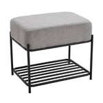 Livingandhome Rectangular Corduroy Footstool with Metal Frame, ZH1378