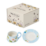 Ceramic Floral Coffee Cup & Saucer Set, HD320135