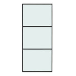 Livingandhome Glass Black Barn Door with Sliding Hardware Kit, LG1117LG1119
