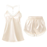 2-Piece Satin Cami Pyjama Set with Lace Trim, CC061740 (Ver.2)