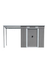 Outdoor Metal Storage Shed with Lean-to, PM1295PM1296