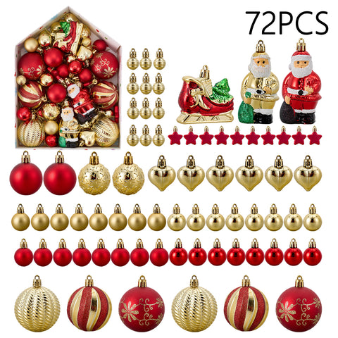 72-Piece Christmas Ornaments for Christmas Tree Decorations, IF320010 (Ver.2)