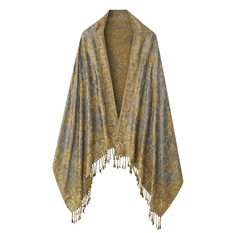 Elegant Jacquard Faux Cashmere Scarf Shawl, CA060005