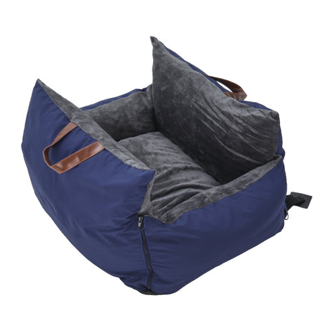 Lifeideas Plush Pet Car Seat Bed with Handle and Adjustable Strap, WF0143