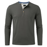 Cotton Henley Long Sleeve T-Shirt, CC290889 (Ver.2)